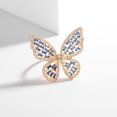 thumbnail image 1 of Cubic Zirconia Butterfly Ring for Women Adjustable Sparkling Butterfly Ring - Blue, 1 of 4