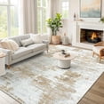 thumbnail image 2 of OLANLY Modern Abstract Area Rugs for Living Room, 3x5 Non Slip Machine Washable Rug, Lightweight Low Pile Floor Carpet for Bedroom, Dining Room, Nursery, Home Office, Entryway Rugs, Gold, 2 of 9