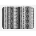 thumbnail image 1 of Primitive Bath Mat, Black and White African Tribal Motifs Native Artistic Geometric Borders Design, Non-Slip Plush Mat Bathroom Kitchen Laundry Room Decor, 29.5 X 17.5 Inches, Black White, Ambesonne, 1 of 2