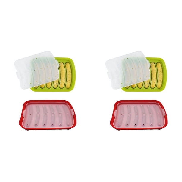 4X Molde para Hacer Salchichas, Silicona, Molde para Hacer Salchichas y Jamón DIY, Hogar de Cocina, Molde para Herramientas para Hornear