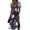 Navy, variant on Women's V Neck Halloween Print Casual Dress Short Sleeve A Line Midi Dress with Self Tie Waist for Daily Wear Party Autumn Outfit Black L
