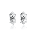 thumbnail image 3 of 14K Solid White Gold Marquise Cubic Zirconia CZ Studs Gemstone Earrings April Birthstone Jewelry, 3 of 10