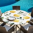thumbnail image 5 of Lemon Round Tablecloth 36-44 Inch Round Fitted Table Cloth with Elastic Edge, Yellow Fruit Sage Green Leaves Watercolor Floral Waterproof Table Cover Protector for Outdoor Picnic Party Dining, 5 of 6