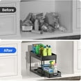 thumbnail image 4 of Teissuly 2-Tier Sliding Cabinet Basket Organizer Drawer,Multi-Purpose Under Sink Organizers&Storage for Bathroom Kitchen Under Bathroom Sink Organizer with Hook The Bottom Slide Out Basket and Handle, 4 of 9
