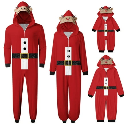 

Elainilye Fashion Christmas Pajamas Lattice Print Plush Long Sleeved Jumpsuit Family Matching Sets For Adults Kids Baby Onesie Red