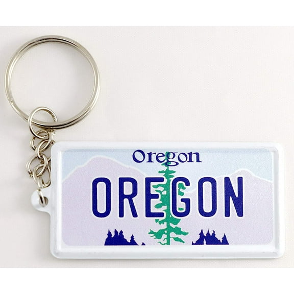 Oregon License Plate Aluminum Ultra-Slim Rectangular Souvenir Keychain