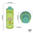 thumbnail image 5 of Zak Designs 14oz Kids Straw Water Bottle, Stainless Steel Double Wall Insulated Lincoln Bottle with Easy-Open Locking Spout Cover for Travel, Built in Carry Handle, CoComelon, 5 of 10