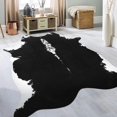 thumbnail image 1 of Alfombra de piel de vaca BENRON Premium, terciopelo de cristal negro, 160 x 190 cm, 1 of 8