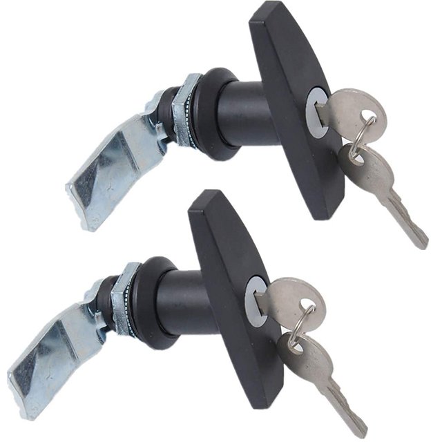 1 Pair Of Zinc Alloy T-handle Door Lock Latch Garage Cabinet Lock Kit For Truck Cabinet Garage Door Lock For Rv Trailers
