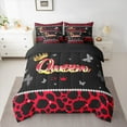 thumbnail image 2 of Castle Fairy Boys Girls Leopard Print Bedding Comforter Set 7pcs,Queen Crown Butterflies Queen Bedding Sets Super Cozy,Dreamy Princess Queen Sheet Sets,Microfiber Bedroom Decor,Reversible, 2 of 8