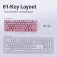 thumbnail image 2 of Magnetic Switch Gaming Keyboard, 61-Key 60% Layout, 6-Color Skeleton Hollow Case, RGB Backlit, Full N-Key Rollover, Hot-Swappable Adjustable Magnetic Switches, Backlit PBT Keycaps, 2 of 8
