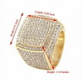 thumbnail image 6 of Charles Raymond Fully Iced Out Crystal Diamond Mens Watch w/Easy Read Date and w/Roman Numerals - Combo with Designer Hip Hop Blinged Out Bracelet and Ring- ST10226RND Gold Navy, 9, 6 of 8