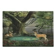 thumbnail image 1 of Nature Cutting Board, Abstract Fairtale Scene with Tree House Lanterns Pond and Deer in Forest Print, Decorative Tempered Glass Cutting and Serving Board, in 3 Sizes, by Ambesonne, 1 of 2