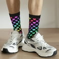 thumbnail image 6 of Hirioo Rainbow Hearts Pattern Adult Middle Tube Socks Breathable Sock Non-Pilling,Contrasting Color Design, 6 of 6