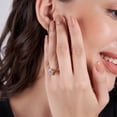 thumbnail image 2 of IGI Certified 1 Carat Round Shape Lab Grown Diamond Engagement Ring | 14K Rose Gold | Janes Chevron Lab Diamond Ring | FG-VS1-VS2 Quality Friendly Diamonds, 2 of 7