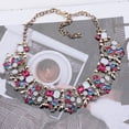 thumbnail image 4 of Collier Bavoir Déclaration Collier en Verre Coloré Collier Ras du Cou en Cristal pour Femmes Accessoires de Mode, 4 of 7