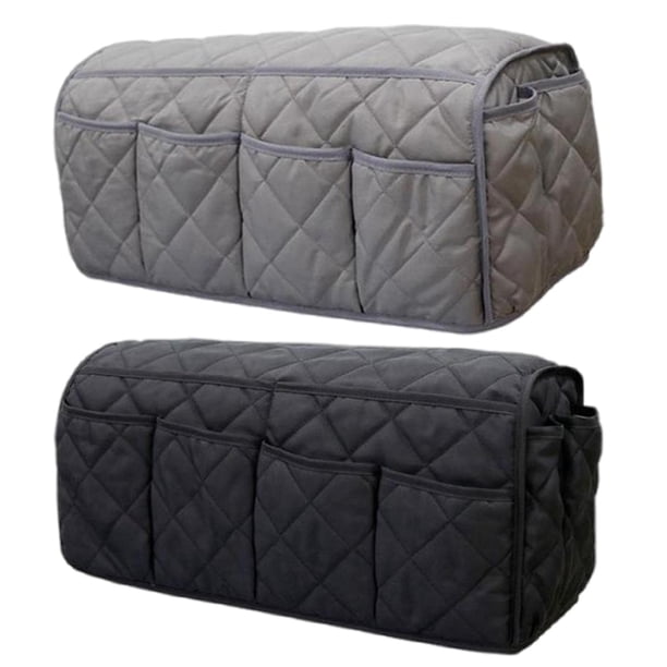 14 Bolsillos Sofá Reposabrazos Organizador Colgante Bolsa de Almacenamiento Negro + Gris