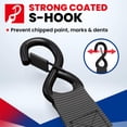 thumbnail image 3 of MOCA Heavy Duty Ratchet Tie Down Straps - 5200 Lbs Breaking Strength 1.6" x 8', with 4 Heavy Duty Ratchet Padded Handles & Coated Chromoly S Hooks & 4 Soft Loop Tie-Downs - Black, 3 of 9