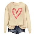 thumbnail image 6 of Craaazy Women's Valentines Shirts Round Neck Love Hearted Printed Long Sleeved Tops Gifts, 6 of 8