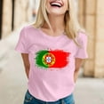 thumbnail image 2 of Portugal Women's Fan T Shirt Colorful Flag Art Print Casual Short Sleeve Top Comfortable Breathable Lightweight Tee For Ladies, 2 of 4
