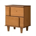 thumbnail image 5 of 20" Modern Solid Wood 2-Drawer Nightstand - Caramel, 5 of 5