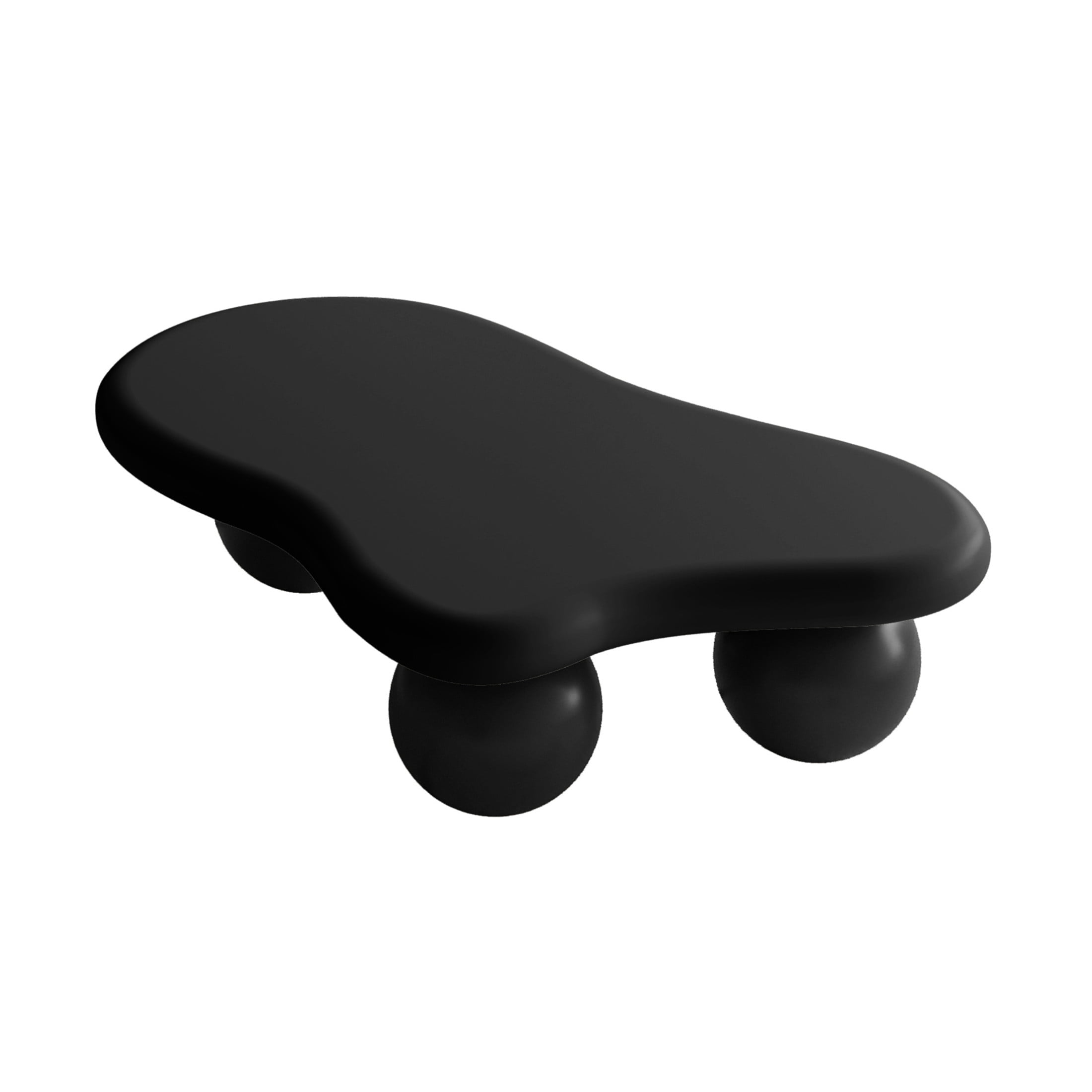 Noble House 40" Cloud Shaped Coffee Table with Ball Legs, Modern Aesthetic Accent Table for Living Room, Black
