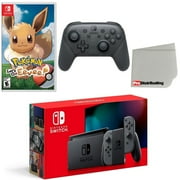 Nintendo Switch Console Gray with Extra Wireless Controller, Pokemon: Let's Go, Eevee! and Screen Cleaning Cloth - Import with US Plug