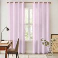 thumbnail image 4 of Pink White Stripe Kitchen Curtains 96 Inch Length, Modern Minimalist Geometric Striped Grommet Top Bedroom Living Room Curtains, Light Filtering Cafe Curtain Drapes 2 Panels Set 104''x96'', 4 of 9