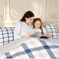 thumbnail image 4 of Manfei Classic Plaid Queen Comforter Set,Geometric Stripes Comforter Sets Queen,Navy Pink White,Light Gray Reversible,3-Piece,1 Comforter and 2 Pillowcases,3-Piece,1 Comforter and 2 Pillowcases, 4 of 7