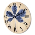 thumbnail image 3 of Designart 'Navy Blue Chestnut Leaf On White' Traditional Wood Wall Clock, 3 of 5