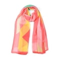 thumbnail image 1 of CHAL DE CHIFFON PARA MUJERES INSPIRADOR CHIC, LARGO, GEOMÉTRICO, BUFANDAS DE PLAYA, ROJO Y VERDE, 1 of 7