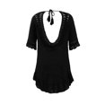 thumbnail image 3 of Ropa Playa Ocean Pacific para Mujer Túnica Cuello V Manga Codo Olan Ruedo Negro Talla G, 3 of 4