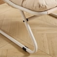 thumbnail image 6 of Outdoor Lounge Chair with Ottoman, Patio Sling Recliner with Puffy Cushion, Comfy Chaise Lounge with Foot Stool for Patio, Pool, Backyard, Beige/Beige, 6 of 11