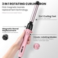 thumbnail image 3 of Rotating Curling Iron Set for Long Hair, Automatic Curling Wand Easy to Use Get Beach Waves 3 Interchangeable Ceramic 0.75" 1" 1.25", 5 Heat Settings up to 430?F, Dual, 3 of 6