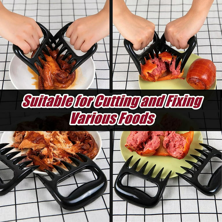 Meat Claws for Pulled Pork Chicken Turkey and Beef, Bear Claw for Shredding Meat, Food-grade Barbecue Shredder Claw Cut Meats Paw 2pcs for Smoker
