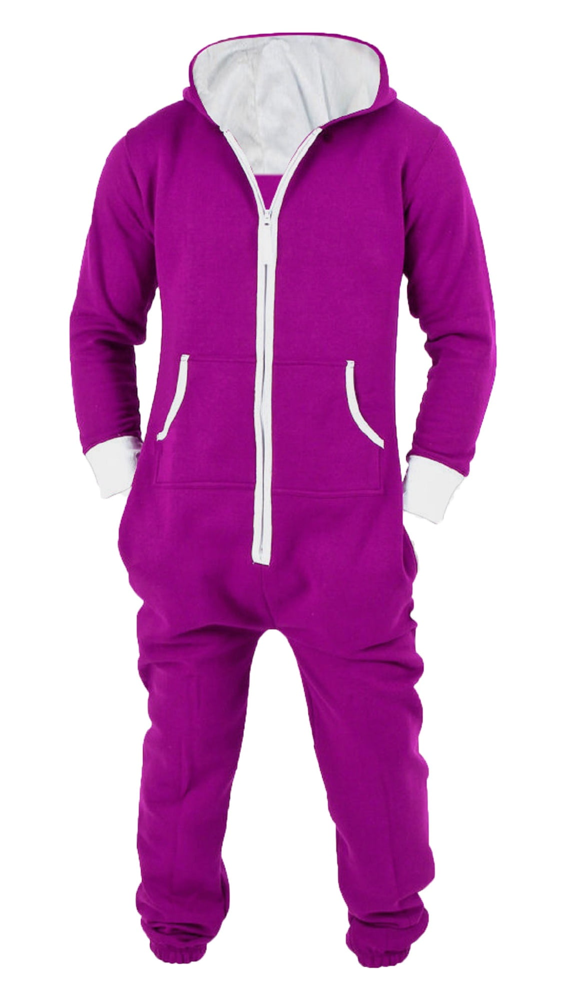 Mens One Piece Pajamas Adult Plain Jumpsuit non Footed Lightweight