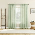 thumbnail image 5 of No. 918 Ravenna Embroidered Medallion Sheer Rod Pocket Curtain Panel, 50"W X 84"L, Pastel Green, 5 of 7