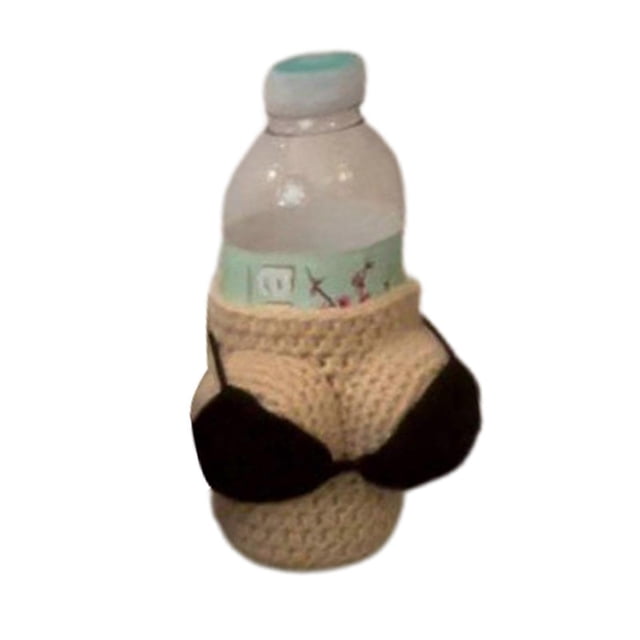 Funny Bikini Bottle Cover Insulated Can Cover, Handmade Crochet Bikini Soda Can Cover Wine Bottle Sleeve
