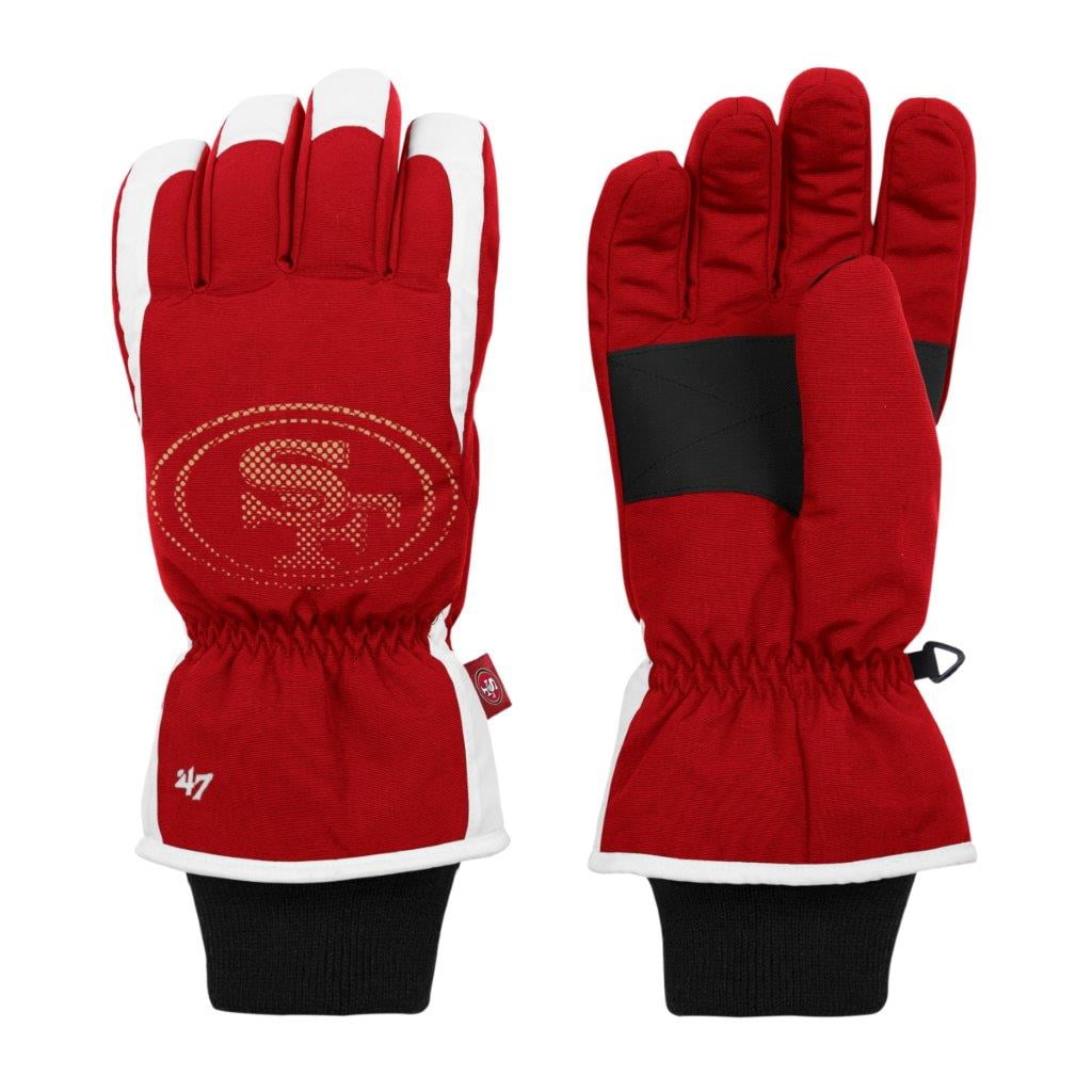 San Francisco 49ers Men's Glade Nylon Ski Gloves OSFM by '47 Brand