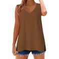 thumbnail image 5 of Tank Tops for Women European American V Neck Loose Sleeveless Summer Tops, 5 of 5