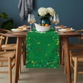 thumbnail image 2 of Grass Green Birthday Table Runner - 72 Inch Long, Kitchen Dining Table Runner Dresser Scarves, Colorful Confetti Ribbons Polka Dots Classroom Farmhouse Decor for Coffee Tables Wedding Party Banquet, 2 of 8