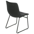 thumbnail image 3 of ZENY Urban Industrial Faux Leather Metal Frame Armless Dining Chairs, Black, 3 of 12