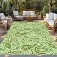 thumbnail image 2 of Vintage Green Outdoor Rug 5x7 Ft - Reversible Patio Rug Outdoor Camping Rugs, Retro Botanical Abstract Art Washable Indoor Outdoor Area Rugs, Non-Slip Outdoor Carpet Runner for Deck/Porch, 2 of 8