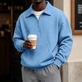 thumbnail image 2 of GrmtClth Sweatshirt for Men Quarter Zip Kangaroo Pocket Pullover Wide Collar Quarter Zip Front Kangaroo Pocket Drop Shoulder Pullover For Fall And Travel S, 2 of 7