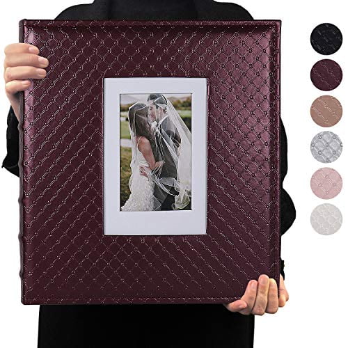 RECUTMS Photo Albums With 6x4 200 Photos Pocket Album Cover Slide In Photo Picture Small Photograph Album For Family Wedding Children Holiday Anniversary Album PU Leather photo albums（Purple） 