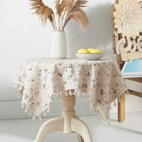 Antqov Floral Tablecloth, 24x24" Square Vintage Flower Table Cloth Spring Decor Polyester Square Table Cover for Outdoor Indoor Party Picnic Kitchen Decoration