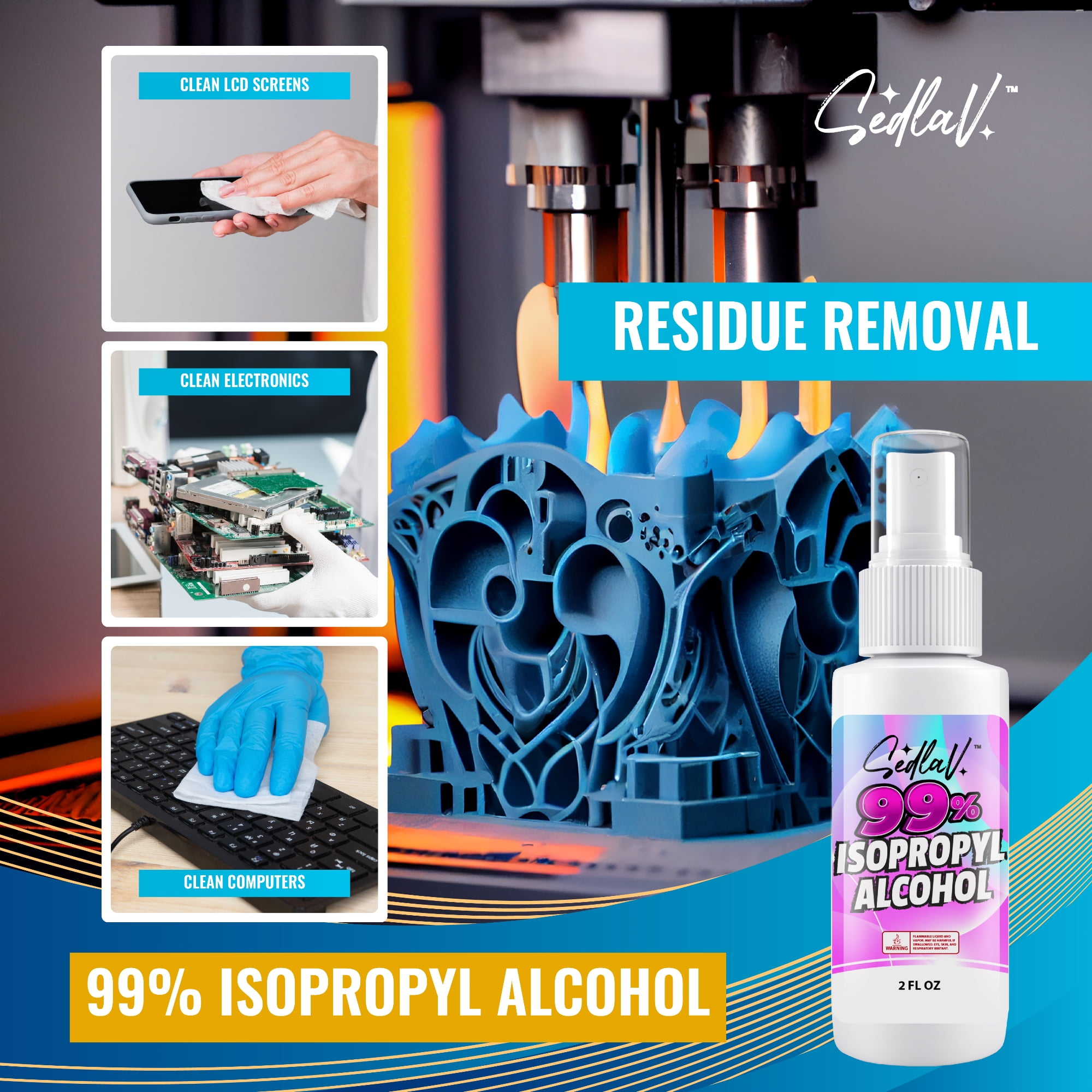 SEDLAV 99% Isopropyl Alcohol Spray Bottle, 99% Isopropyl Alcohol Sprayer, Isopropyl Alcohol Spray Bottles Small, Isopropyl Alcohol 99 Percent Small Bottle, Isopropyl Alcohol Travel Size 2 Oz (4)