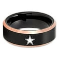 thumbnail image 2 of Rose Gold Tungsten Wedding Ring,Black Tungsten Ring,Football Inspired Wedding Ring,Black Wedding Band,Tungsten Carbide, 2 of 3