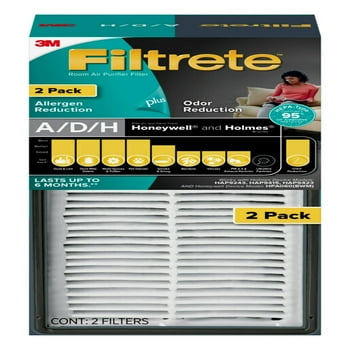 Filtrete by 3M en Reduction + Odor Reduction Air Purifier Filter, Replaces Sizse A/D/H Filters, 2 Pack