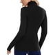 thumbnail image 4 of Camiseta de manga larga con cuello alto para mujer, sin costuras, elástica, de cuello alto, ajustada, capa base (blanca, XL), 4 of 8